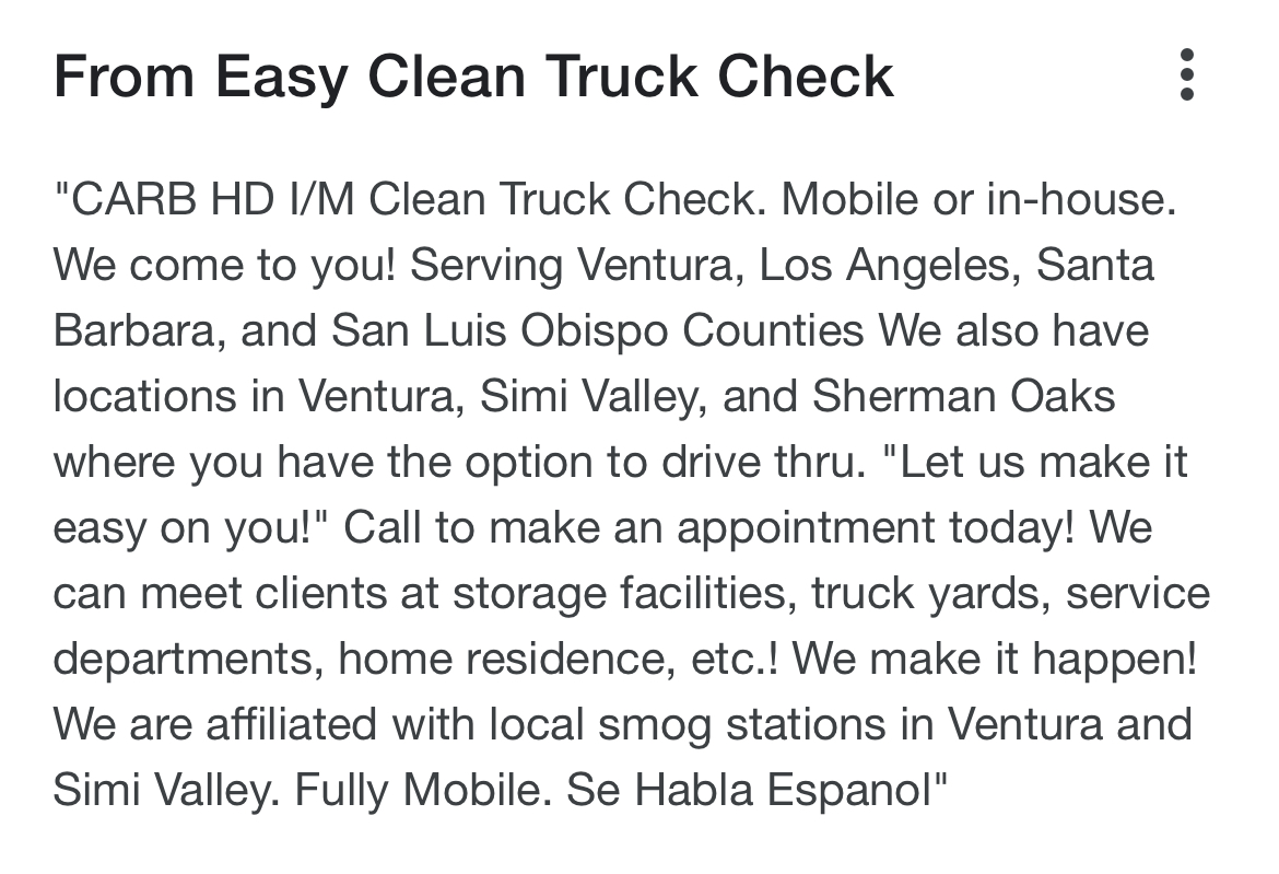 Easy Clean Truck Check Ventura | Call Now:(805) 823-3984